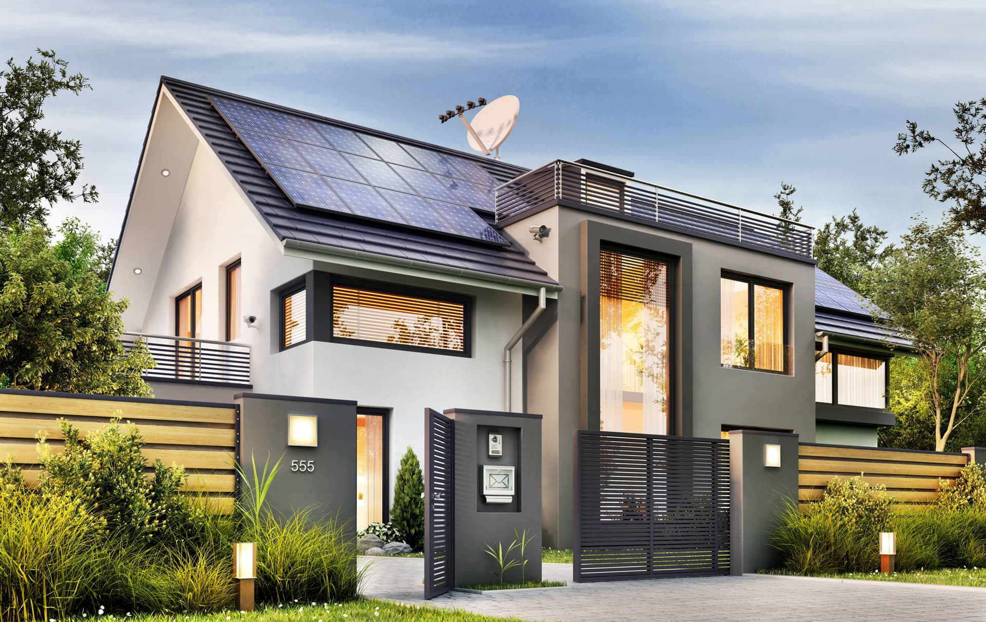 Solar panels on a roof